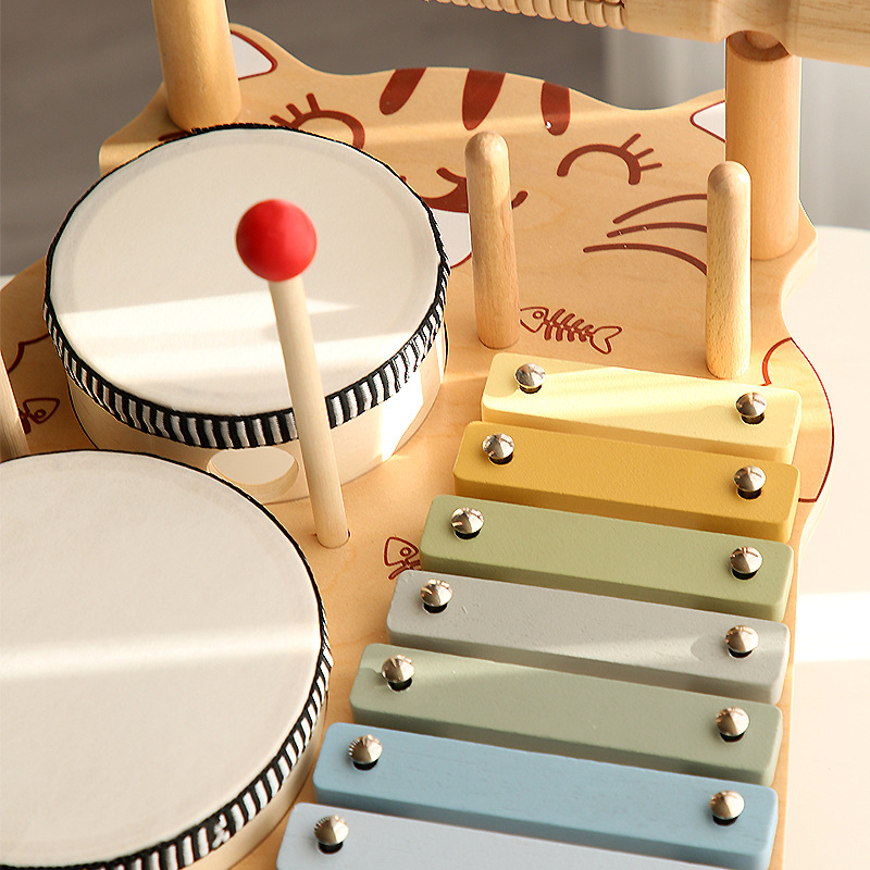 Musical Instrument Xylophone - Mainan Edukasi Montessori Set Drum Xylophone
