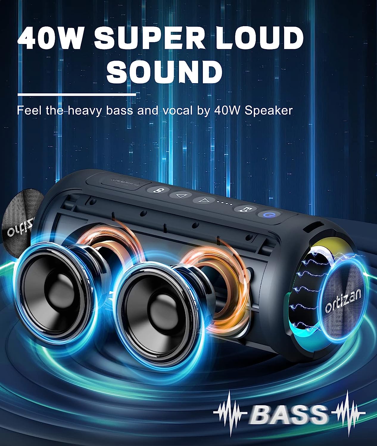 Ortizan Speaker Bluetooth 40W  - Musical Instrument Vector ulasan dan harga