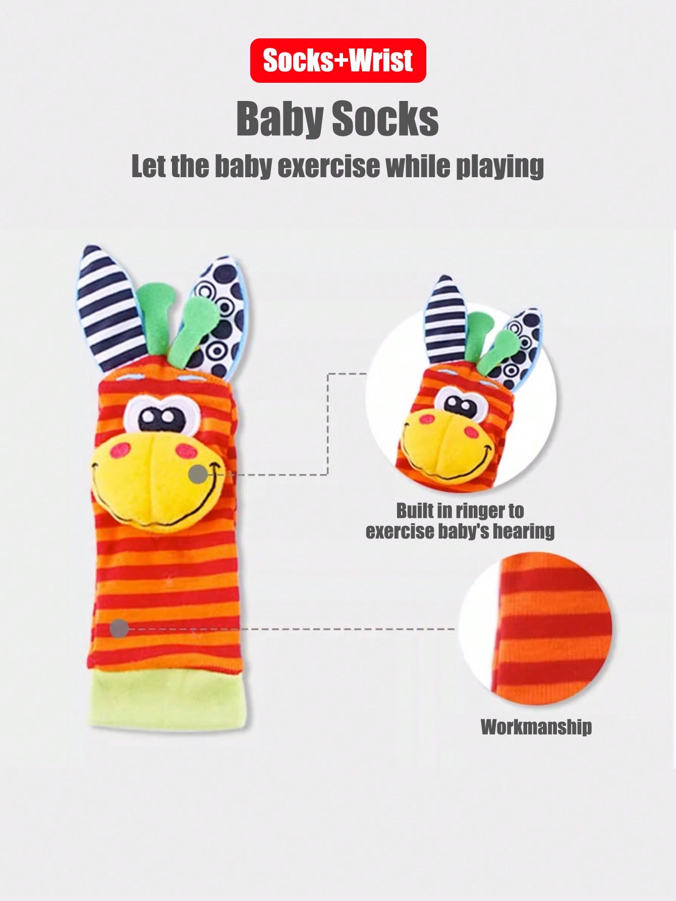 Mainan kaus kaki bayi 0-12 bul - Musical Instrument Rattle ulasan dan harga