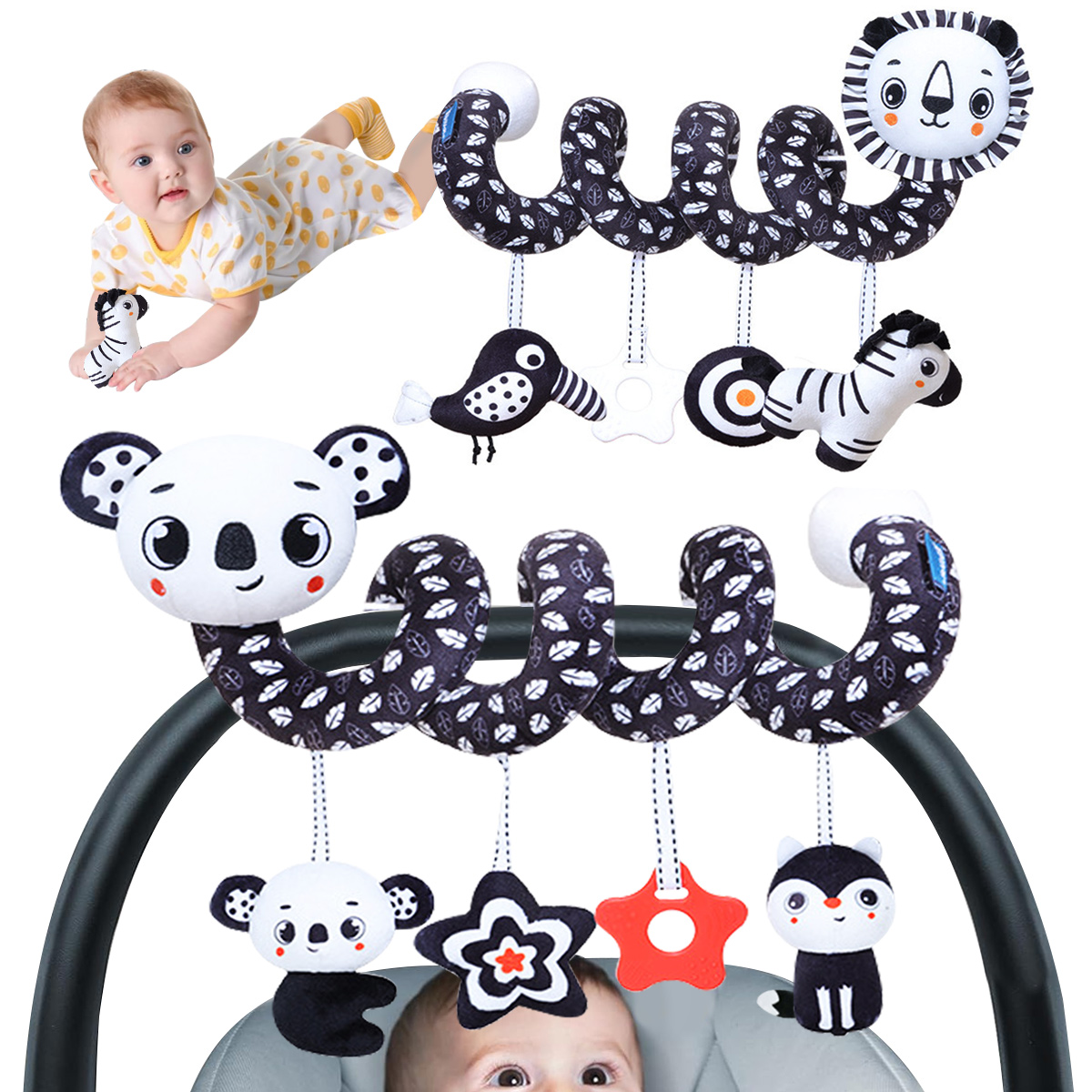 Mainan Gantung Spiral Plush Ba - Musical Instrument Rattle ulasan dan harga